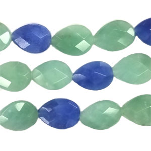 AMAZONITE MULTI QUARTZ (GLASS) FACETED PEAR CD 15X20MM